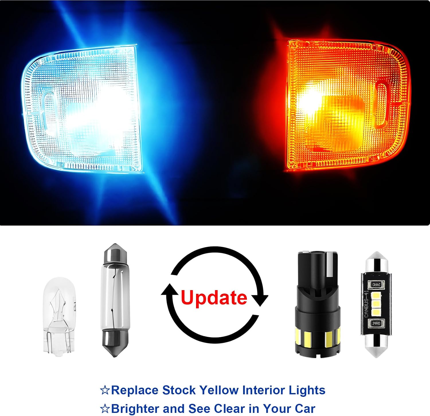 EASY EAGLE 10Pcs Tacoma LED Interior Lights: 6000K Super Bright Map Dome LED Bulbs - for Toyota Tacoma 2005 2006 2007 2008 2009 2010 2011 2012 2013 2014 2015 2016-2021 All Models+ Install Tool
