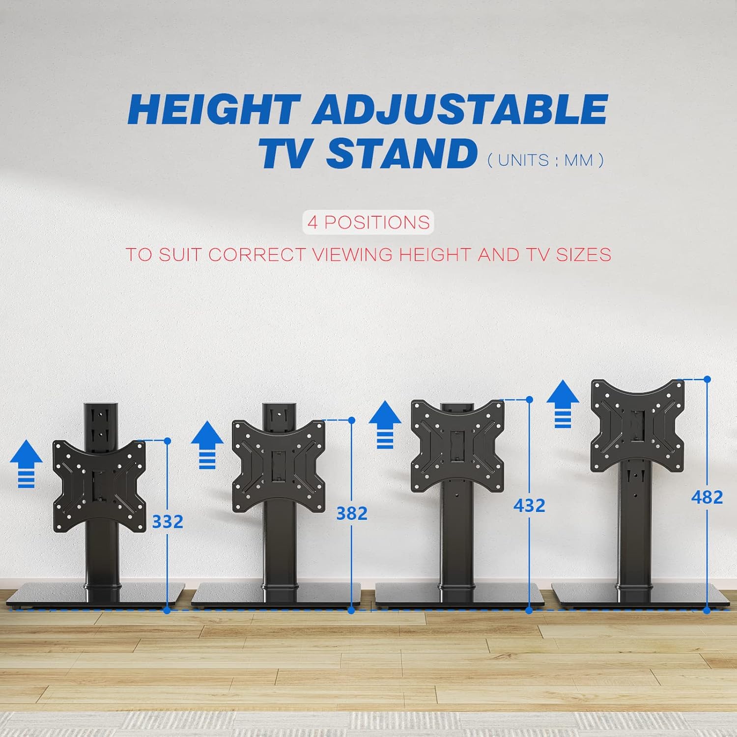 TV stand height adjustment options
