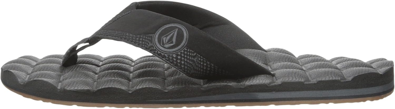 Volcom Men's Recliner Sandal Flip Flop 6 Black Destructor