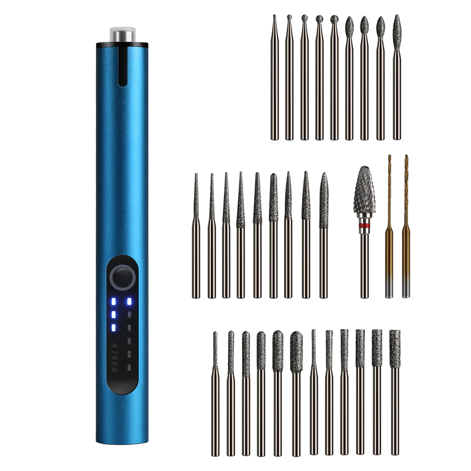 Mini Cordless Electric Engraving LED Light Pen with 33 Bits for DIY Crafts | USB 3-Speed…