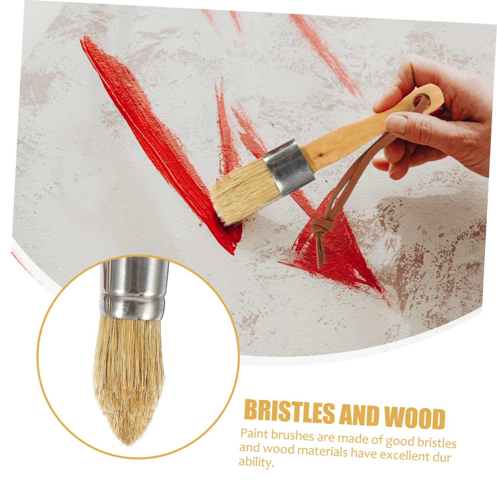 Operitacx 9 Pièces Brosse Ronde en Hêtre Pinceau pour Meubles Pinceau De Ménage Brosse à Cire Ronde Aquarelle Mural en Bois se à Cire pour Meubles x Vernis Majeur