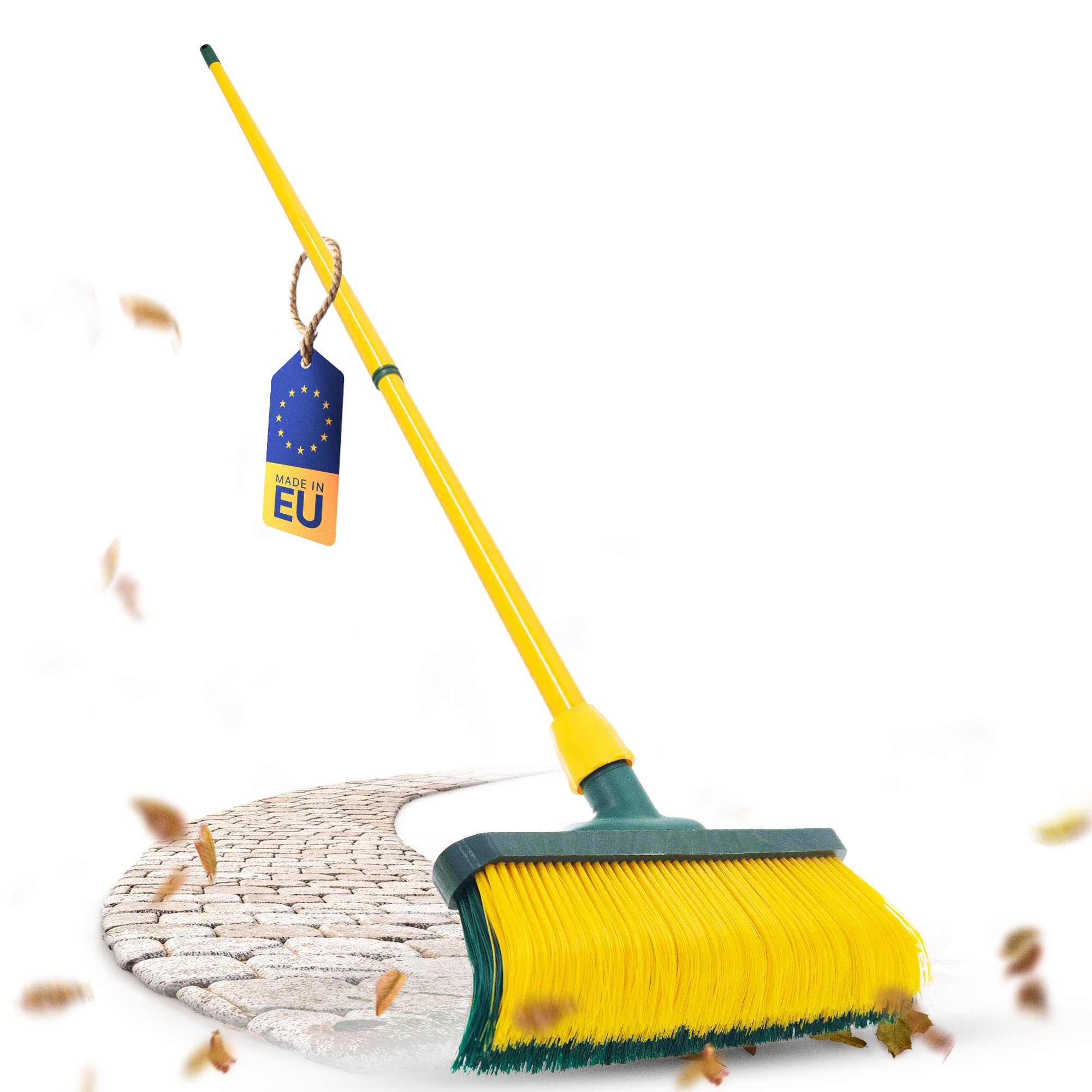 Krallenbesen Set 30 cm Holz mit Teleskopstiel gebogenen Borsten Gartenbesen Straßenbesen Kehrbesen Laubbesen (1, 30 cm Besen mit Stiel)