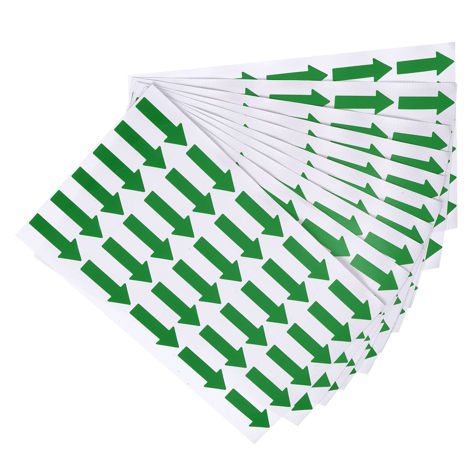 PATIKIL Small Arrow Sticker Label 1.2x0.4", 600 Pcs Adhesive Color Coding Sign Decal for Gas Flow Direction Inspection Defect Marking, Green