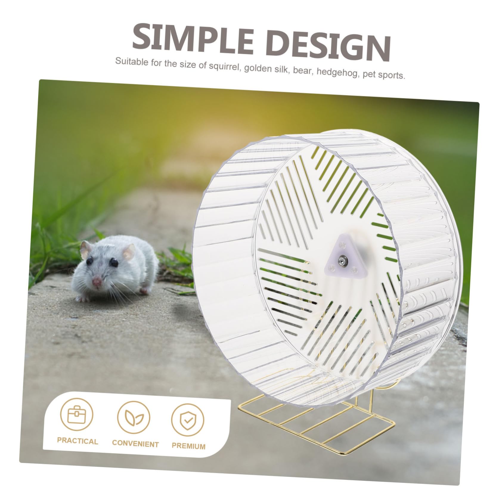 Roue D’Exercice pour Chinchilla et Hérisson, Accessoire de Cage Support, Plastique et Alliage, pour Activité Quotidienne