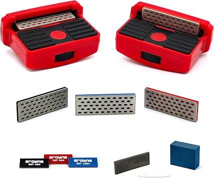 Grayne 8-Piece Set Professional Ski and Snowboard Edge Tuner Kit with Diamond Files, Gummy Stone, Bag - Sharpener Tool