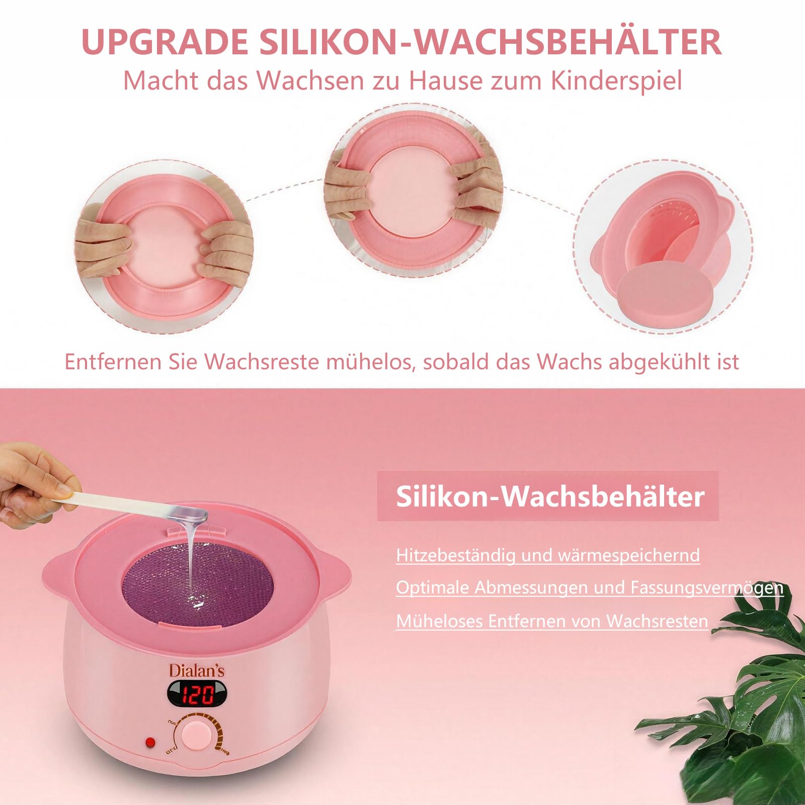 Waxing Set Professionelles Digital Wachswärmer Wax Warmer Maschine, Heißwachsgerät für Gesicht, Intimbereich, Körper, Wachs Haarentfernung, Wachswärmer Set für Zuhause & Heim Salon für Frauen