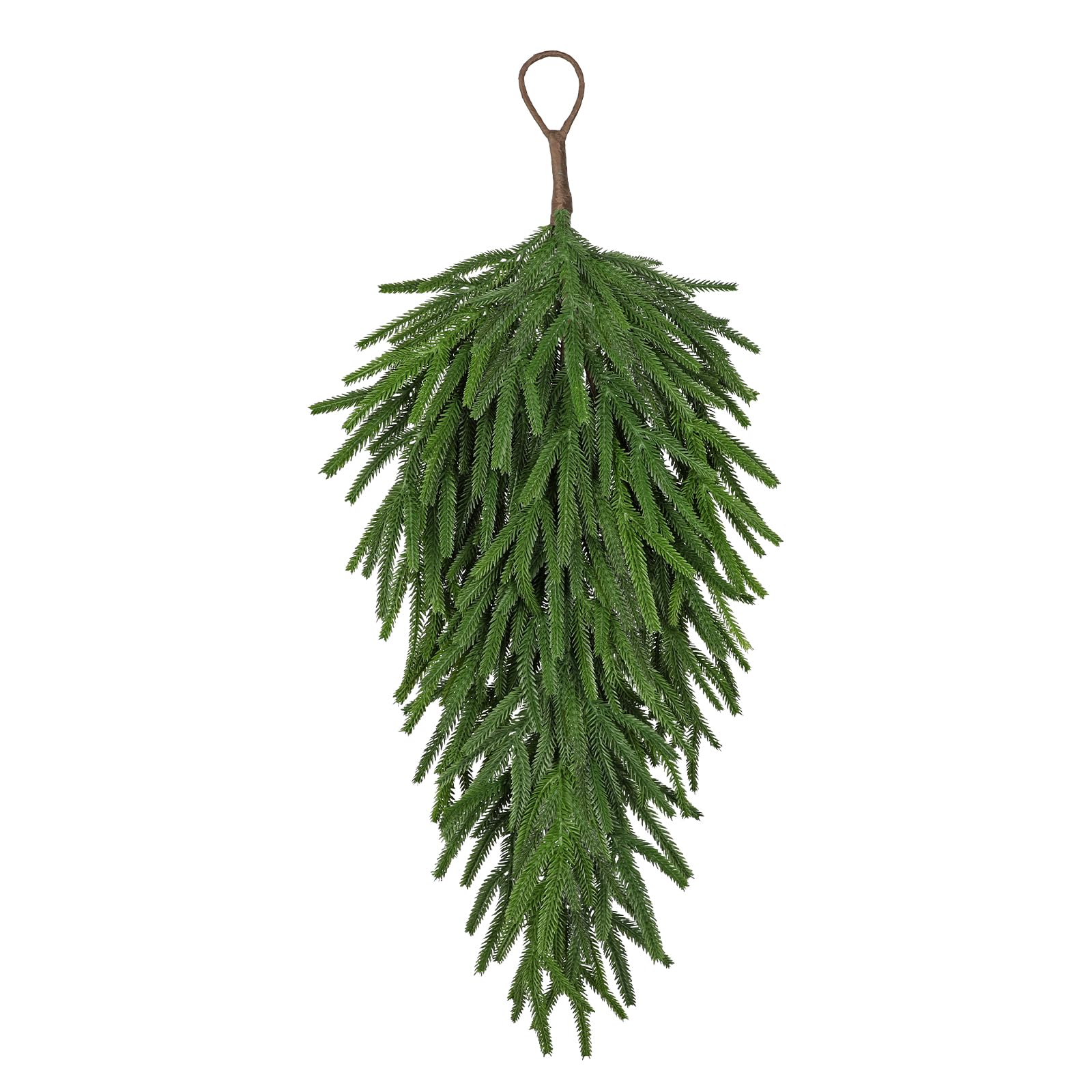 Briful 28.3" Christmas Teardrop Swags - 72CM Artificial Norfolk Pine Swag for Christmas Decorations - Artificial Greenery Fake Hanging Pine Plants for Wall, Window, Door Décor