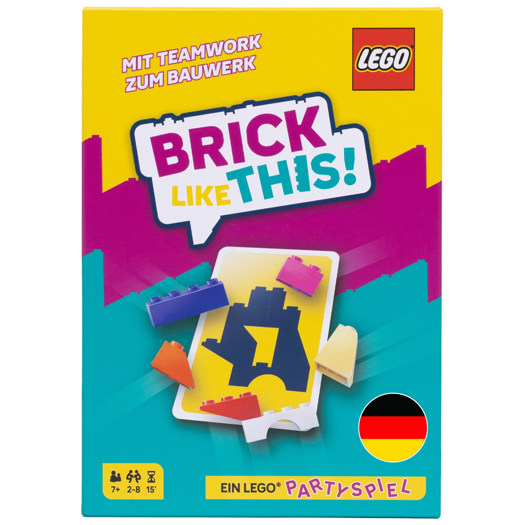 Asmodee Brick Like This! The Official Lego Party Game - Fast, Fun Building Game for Families, Children, Teenagers and Adults - 15 Minutes, for 2-8 Players from 7 Years, German Version