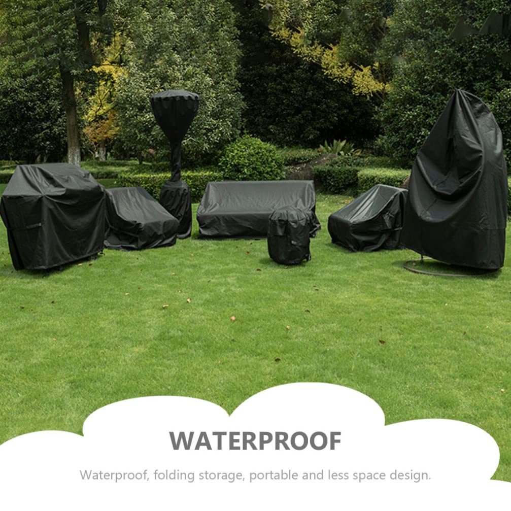 Housse de Chaise Suspendue Noire en Polyester, Étanche, Forme Œuf
