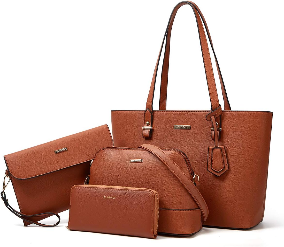 Women Fashion Handbags Wallet Tote Bag Shoulder Bag Top Handle Satchel Purse Set 4pcs