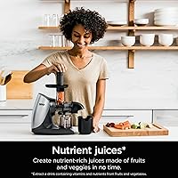 Vista 5 de Ninja Cold Press Juicer Pro, exprimidor compacto de 150 W, control total de pulpa con palanca antigoteo, piezas aptas para lavavajillas, alto