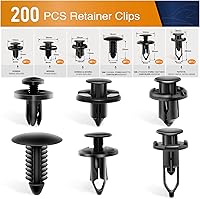 GOOACC 200PCS Universal Fender Clips Kit - 6 Sizes Push Rivet Fasteners for GM Ford Chrysler Honda Toyota Bumpers & Trim