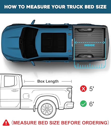 Miniatura 2 de Cubierta Tonneau suave de tres pliegues para caja de camioneta, se adapta a Ranger Fleetside 1983-2011 (no para Stepside) caja de 6 pies (72