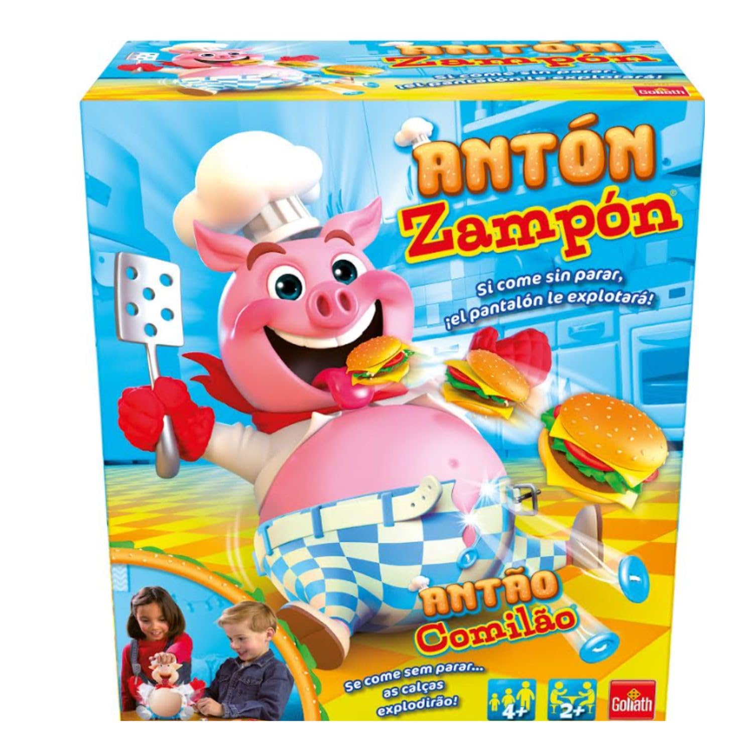 Goliath - Exclusivo - Anton ZAMPON con Puzzle Extra de 24 Piezas - Juego de Mesa para Niños y Niñas a Partir de 4 Años - Juego de Acción - Estimula los Reflejos - 2 a 4 Jugadores