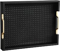 Vista 18 de HofferRuffer Bandeja Rectangular para Servir con Asas con Orificios para Mesa de Café, Desayuno, Té, Comida, Mayordomo - Encimera, Cocina, Bandeja