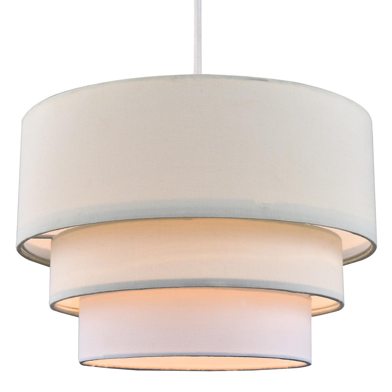 Happy Homewares Pendant Shade - 3 Tier Round - Cotton Fabric