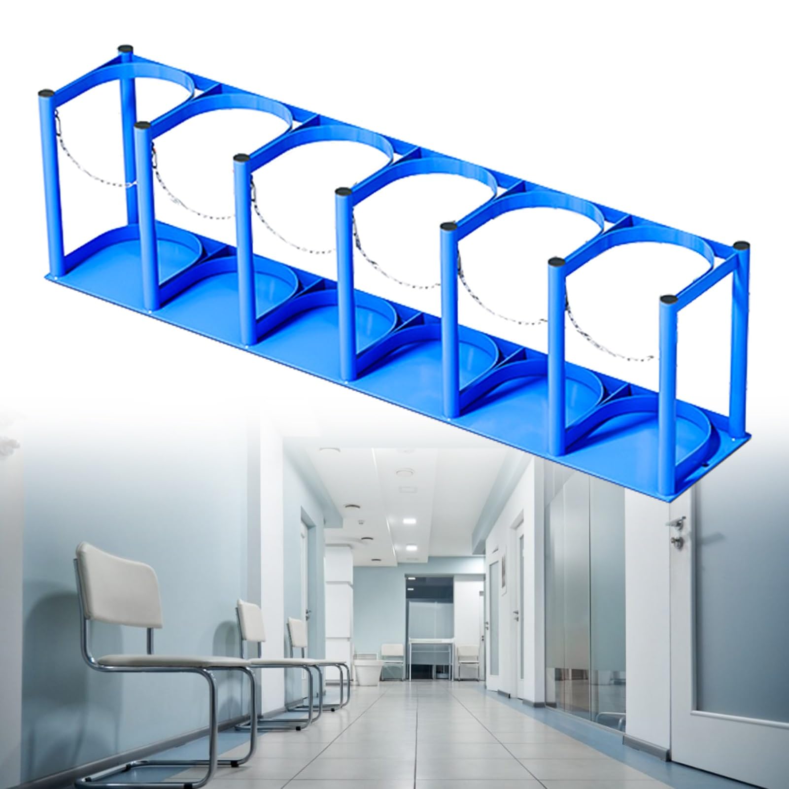 GHHVFEC Oxygen cylinder rack,Compact Steel Oxygen Tank Holder, MJDREll Cylinder Rack for Clinics & Home Use, Durable Gas Bottle Stand, Portable Oxygen Carrier (L-111cm / 43.75")