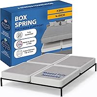 Vista 12 de Greaton, Base de cama con somier, tamaño individual, base de colchón de madera de 2 pulgadas, fabricada en Estados Unidos, silenciosa, sin ruido, 2