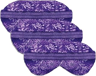 Nature Creation Lavender Aromatherapy Sleeping Eye Mask Pillow - Weighted Eye Mask for Sleeping, Relaxation, Yoga and Stress Relief - Cold Therapy Eye Masks for Women, Men - Purple Flowers 3 Eye Masks