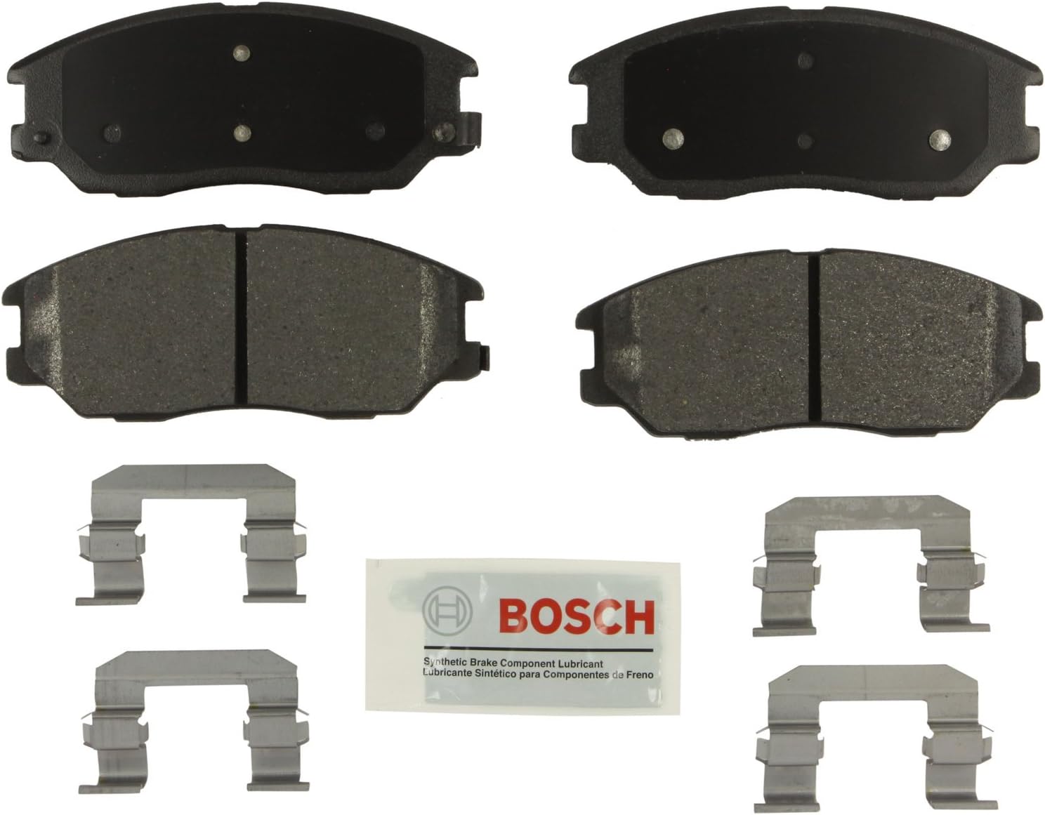 BOSCH BE1013H Blue Ceramic Disc Brake Pad Set with Hardware - Compatible with Select Hyundai XG350; Kia Amanti; FRONT