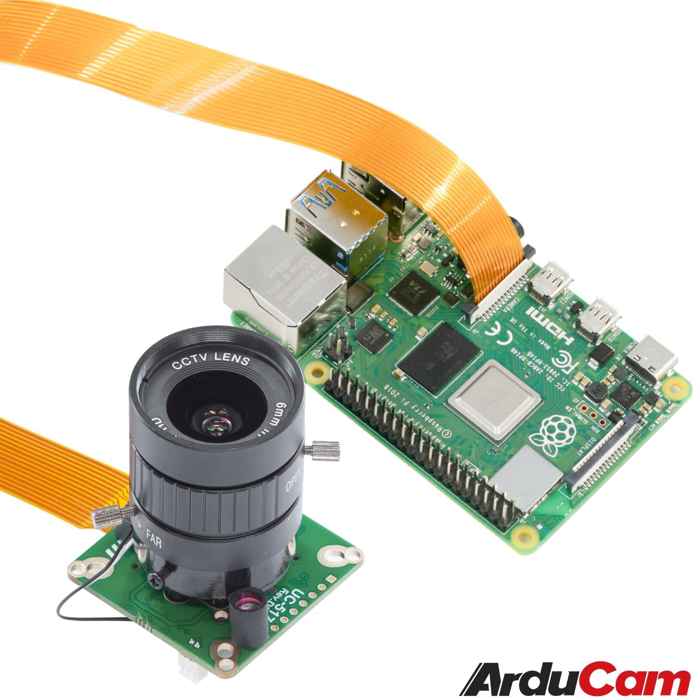 Arducam for Raspberry Pi HQ Camera, 12.3MP IMX477 Camera Module with CS-Mount Lens, Automatic IR-Cut Switching All-Day Image, Compatible with Raspberry Pi 5, 4 Model B, Pi 3/3B+, and Pi Zero 2W