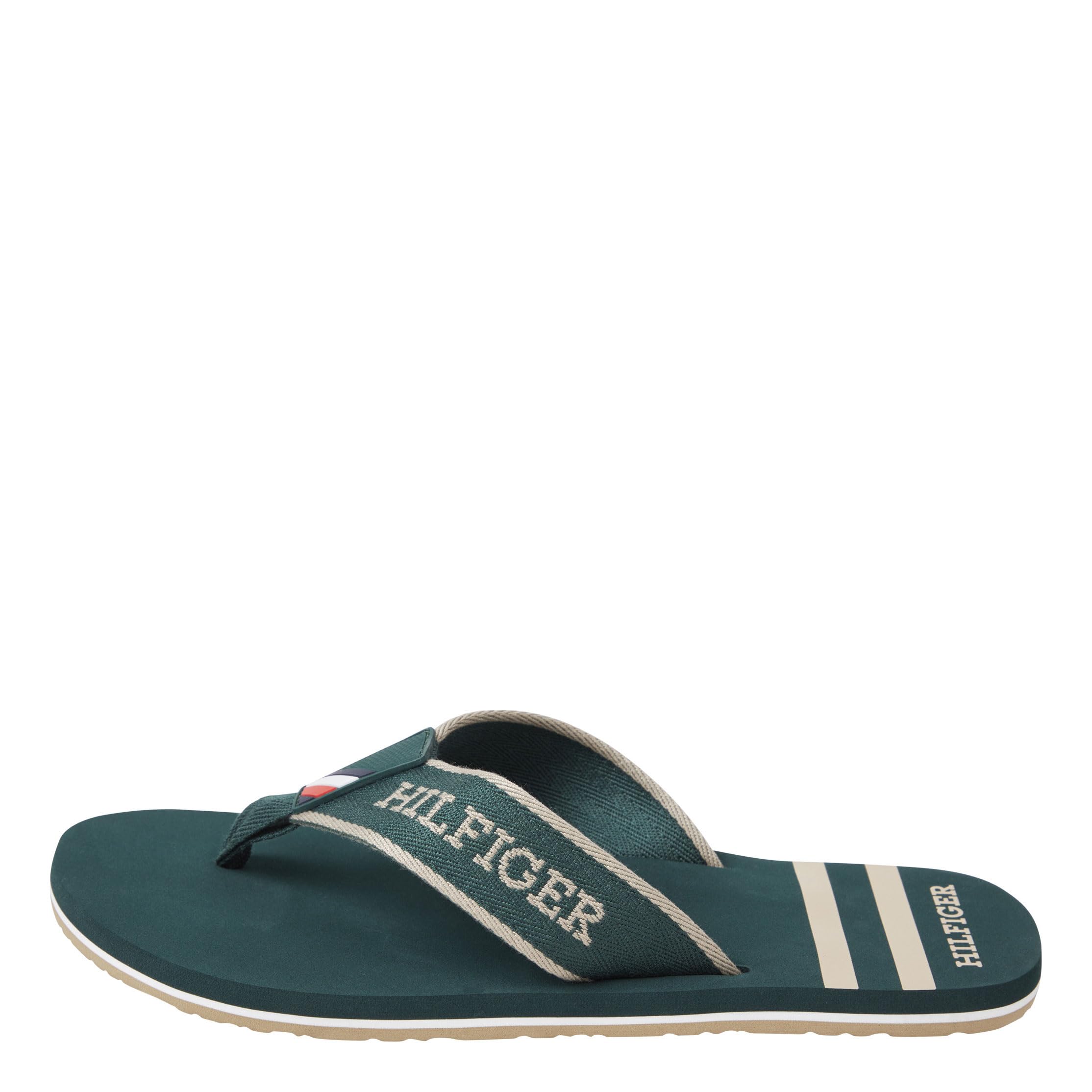 Tommy Hilfiger Men Flip-flops Sporty Beach Sandal, Green (Hunter), 40