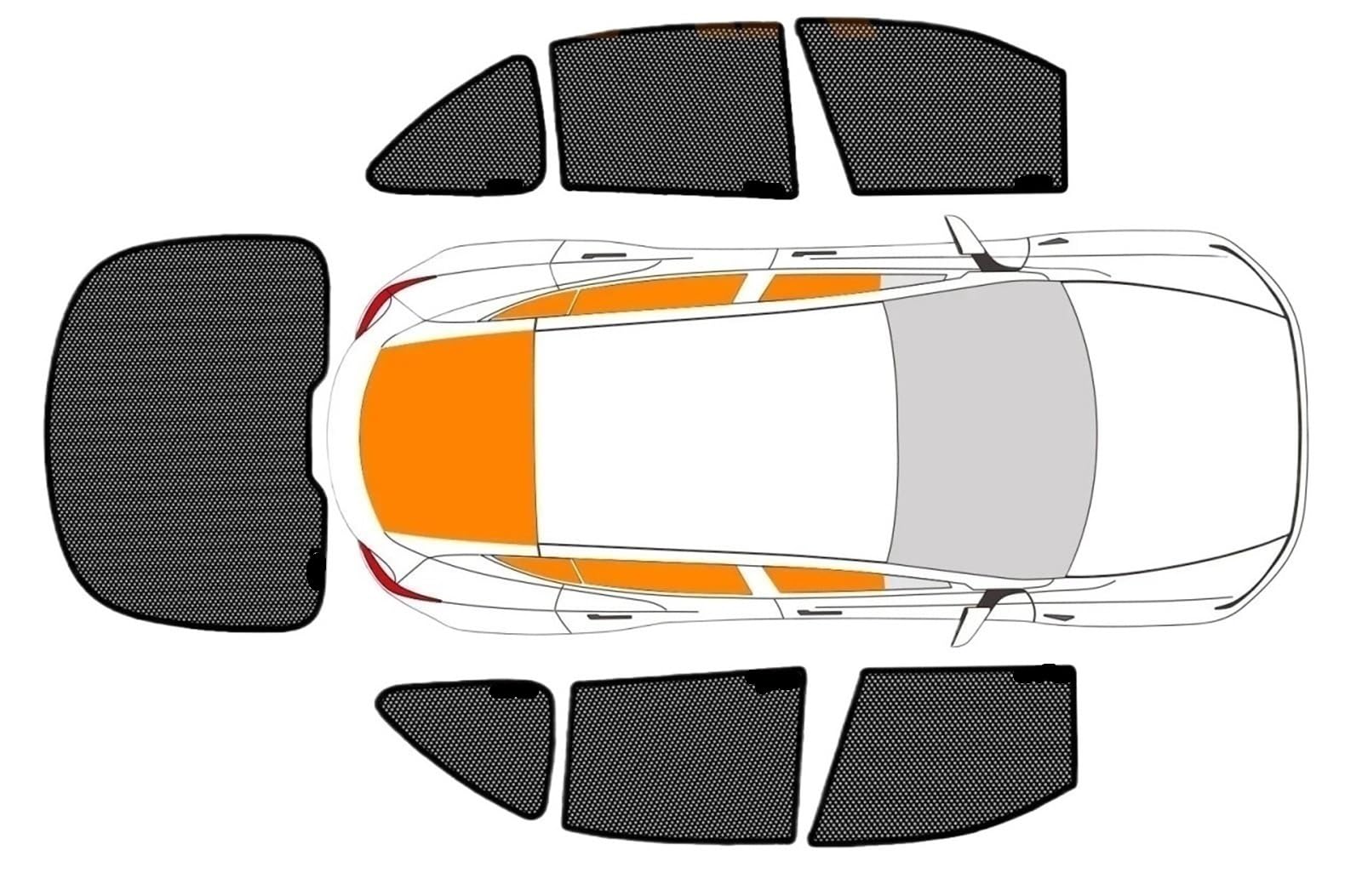 Parasol Ventana Coche para Serie 7 4 Dr Sedan Largo 2002 2003 2004 2005 2006 2007 2008 Cortina Magnética Malla Parabrisas Delantero(Full Vehicle-7Pcs)