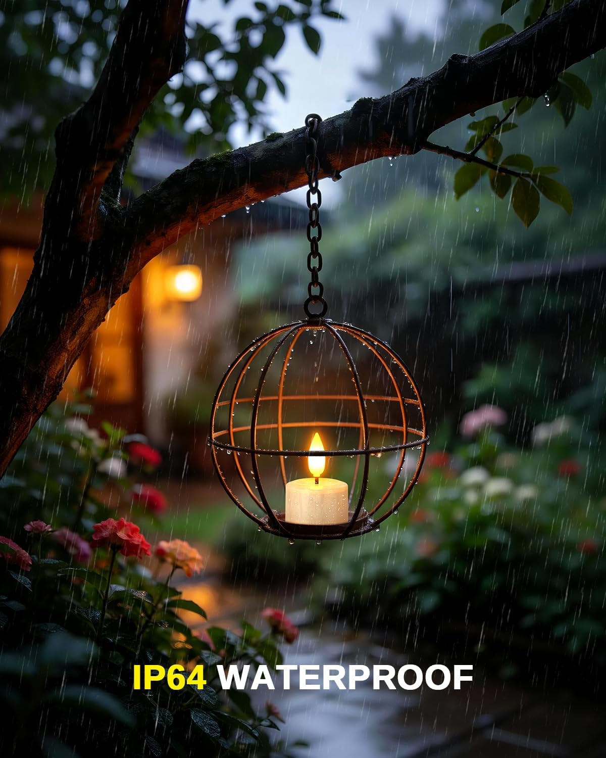 SoulBay Flameless Candles Rechargeable, Magnetic Charging Waterproof LED Flickering Tea Lights Votive Candle with Charging Tray Remote Timer for Bathroom Holiday Xmas Decor, 100H Lasting Per Charge