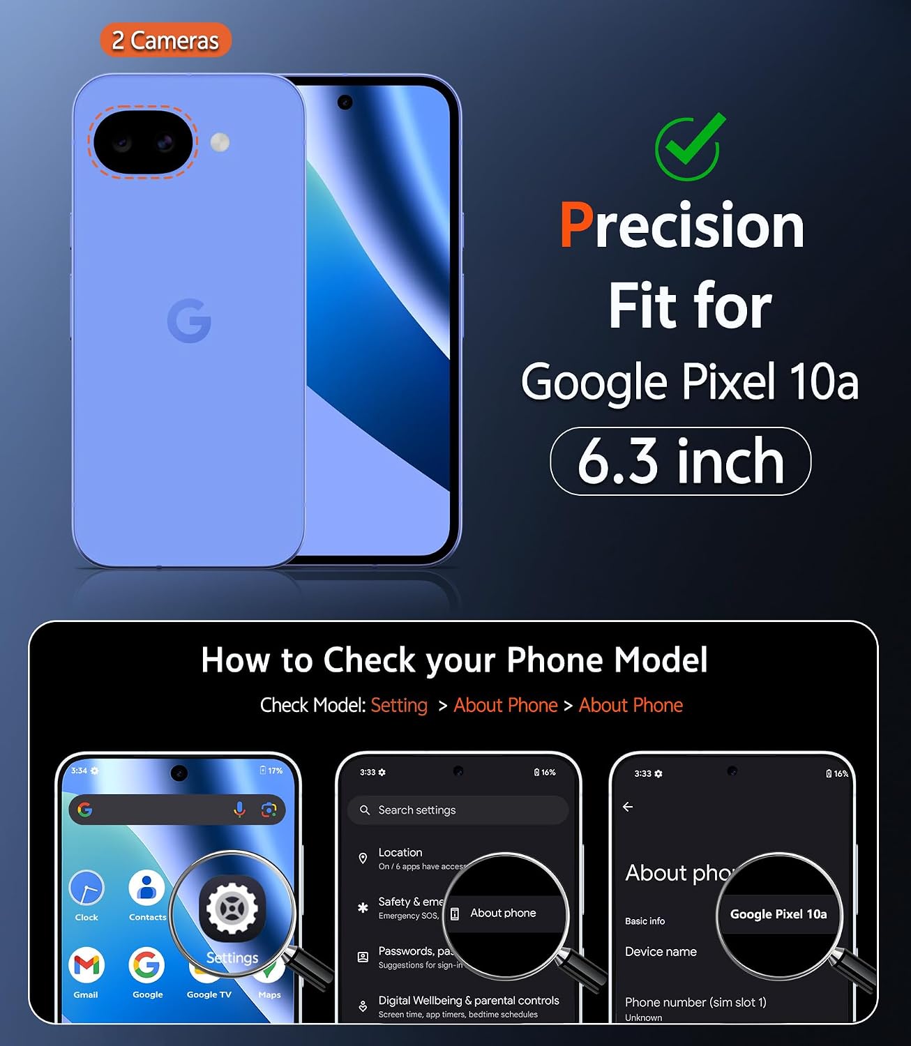 FNTCASE for Google Pixel 10A Case: Frosted Translucent with Screen Protector Shockproof Phone Cover - Matte Military Grade Full Protection Drop Proof TPU Rugged Sturdy Cases - 6.3 inch (Ultramarine)
