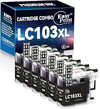 Easy Print Compatible Black 103xl Ink Cartridges for Brother, 6-Pack | Replacement for LC-103xl LC103xl, Compatible with MFC-J4310DW J4410DW J4510DW J4610DW J4710DW J6520DW J6720DW J470DW J475DW