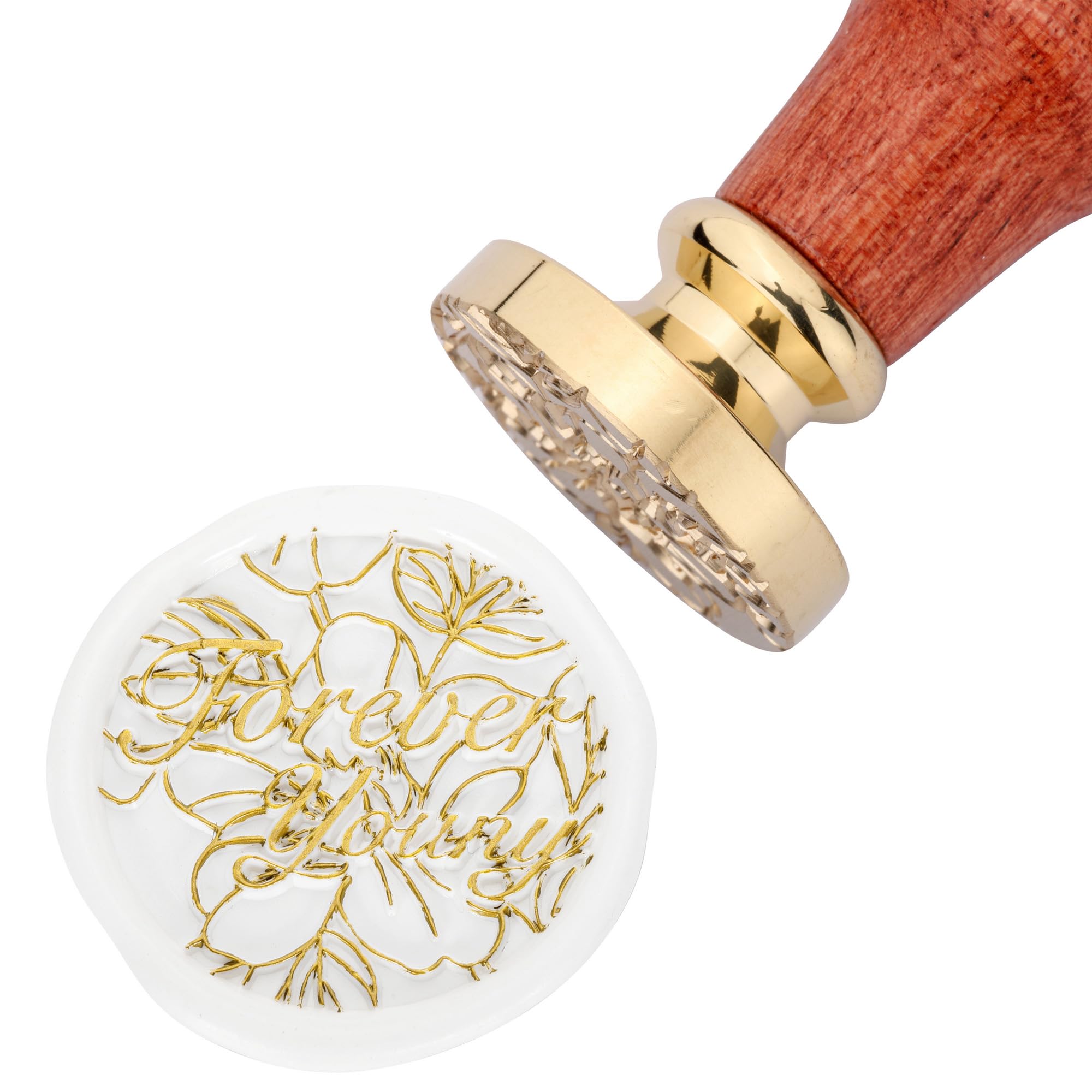 Filhome Wax Seal Stamp Vintage Retro Classical Wax Seal Stamp Valantines Gift for Lovers Copper Stamp with Fancy Pattern Forever Young
