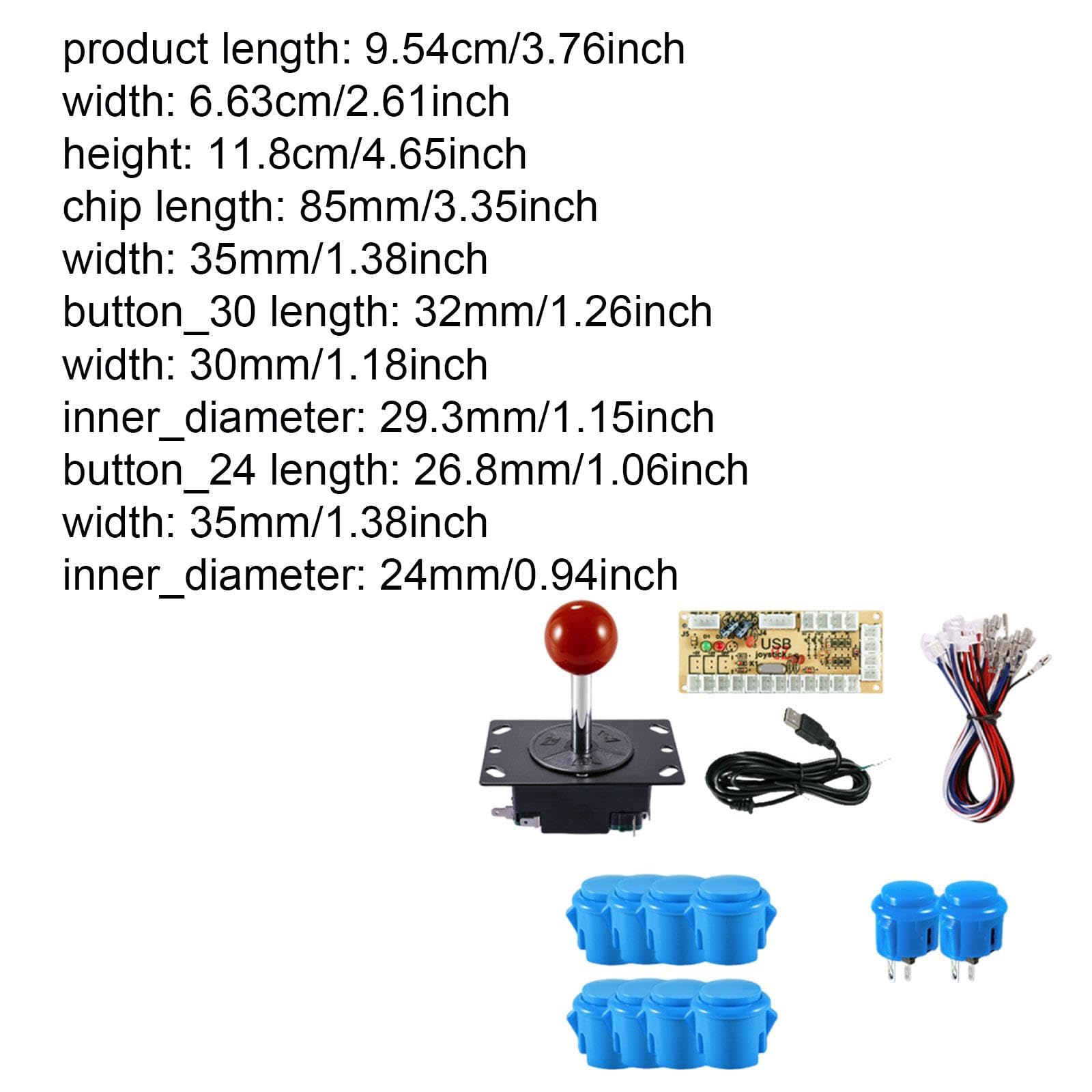 Harilla -Spiele-DIY-Kit-Teile mit aufsteckbaren Tasten, Spielzubehör, zuverlässig für PC-Spiele, Joystick, USB-Board, Blau