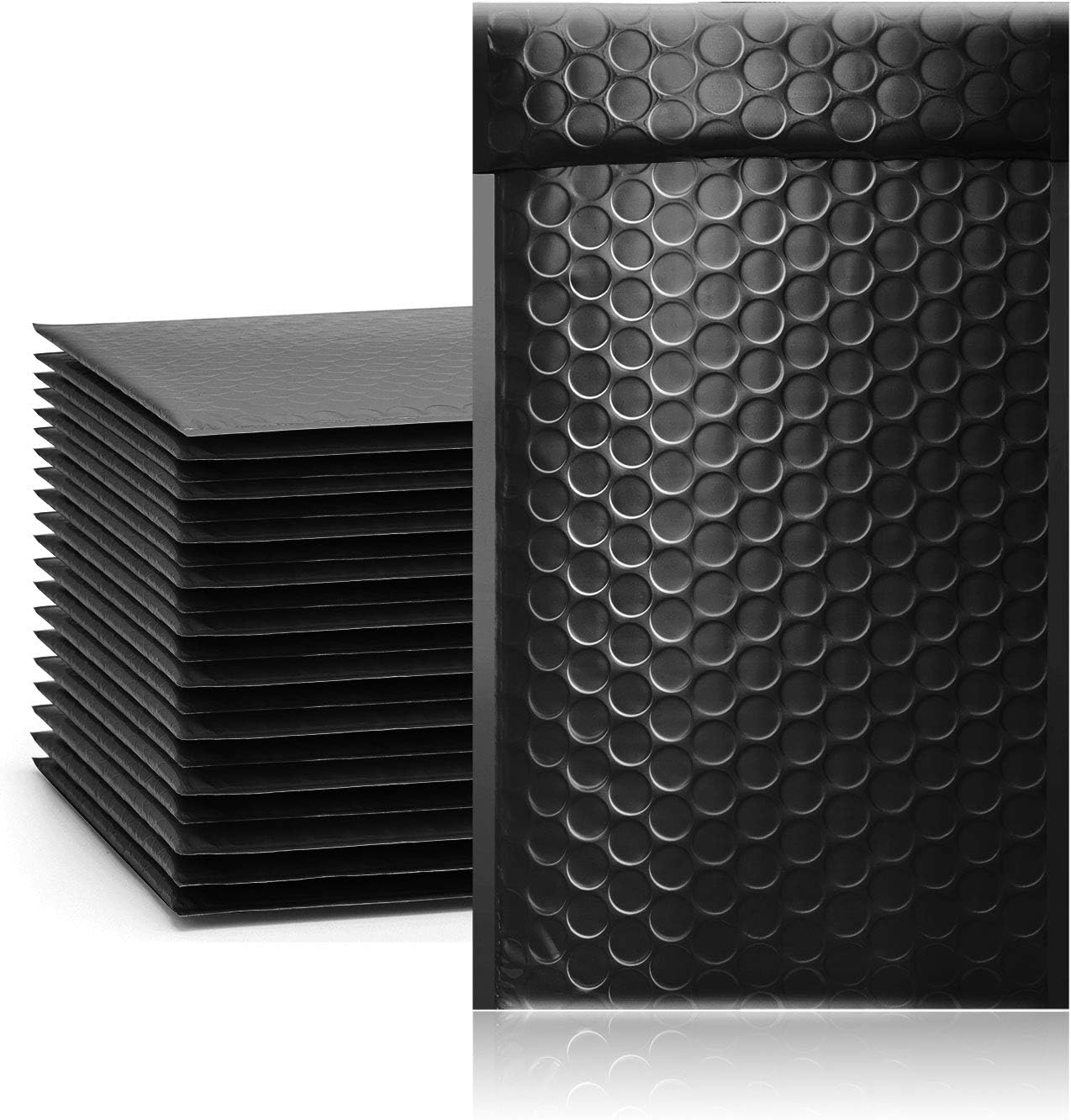 50 Pack Poly Bubble Mailers Padded Envelopes Retailer Shipping Bags with Waterproof Self Seal Strip (black1, 50 Pack)