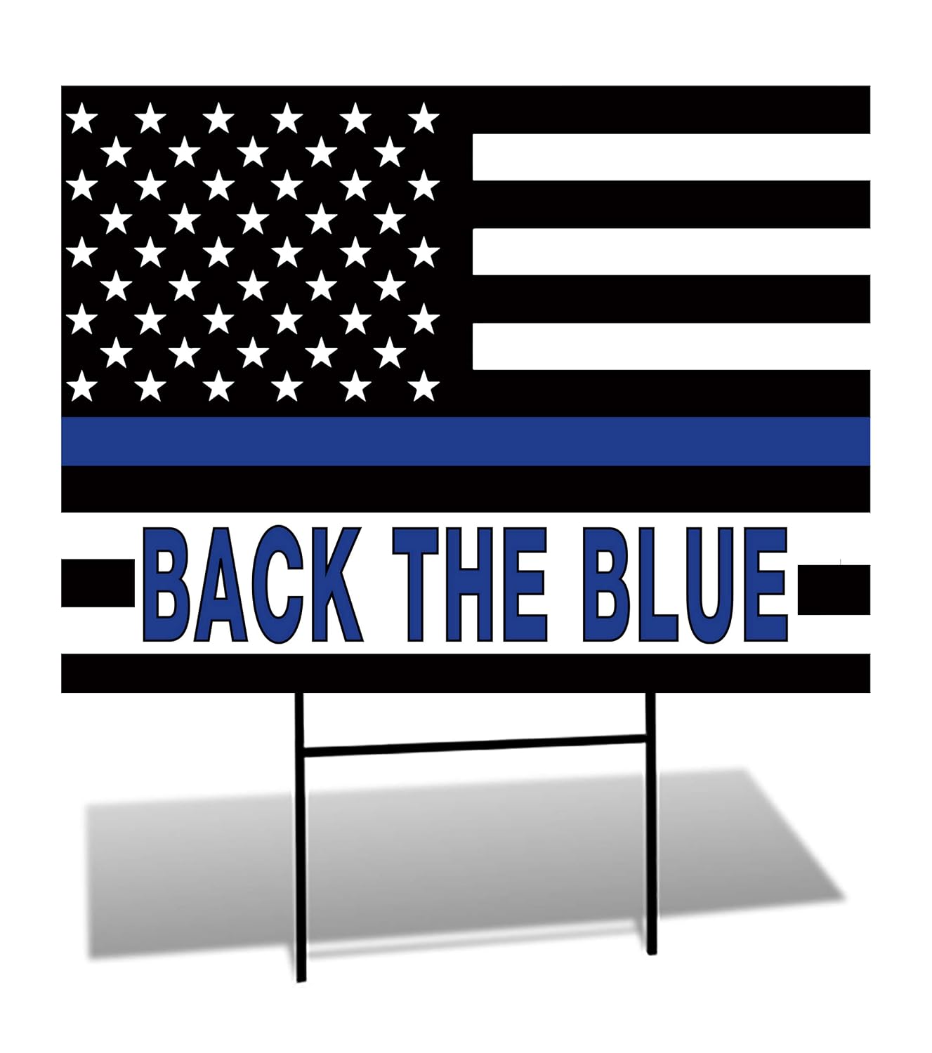 Amazon.com: Back The Blue Yard Sign | Support the Police Sign | Thin ...