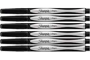 Sharpies Permanent Markers, Fine Point, Black, 6 Count