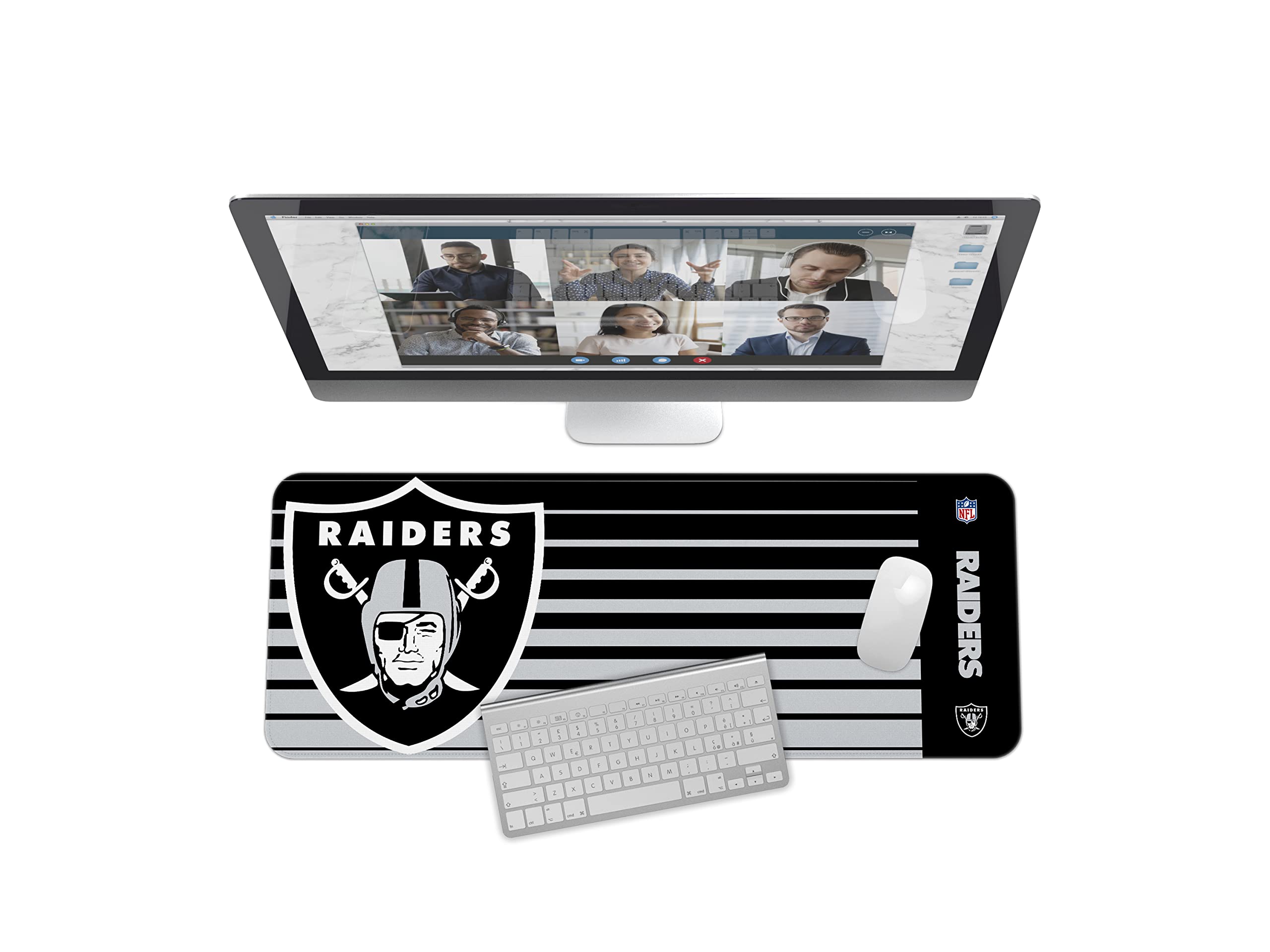SOAR NFL Unisex Multifunctional Desk Mat for Desktop, (31.5"x12") - Ultra Soft Fabric with Non-Slip Rubber Backer - Water Resistant &amp; Durable Nylon Stitching - Officially Licensed NFL, Desk Pad