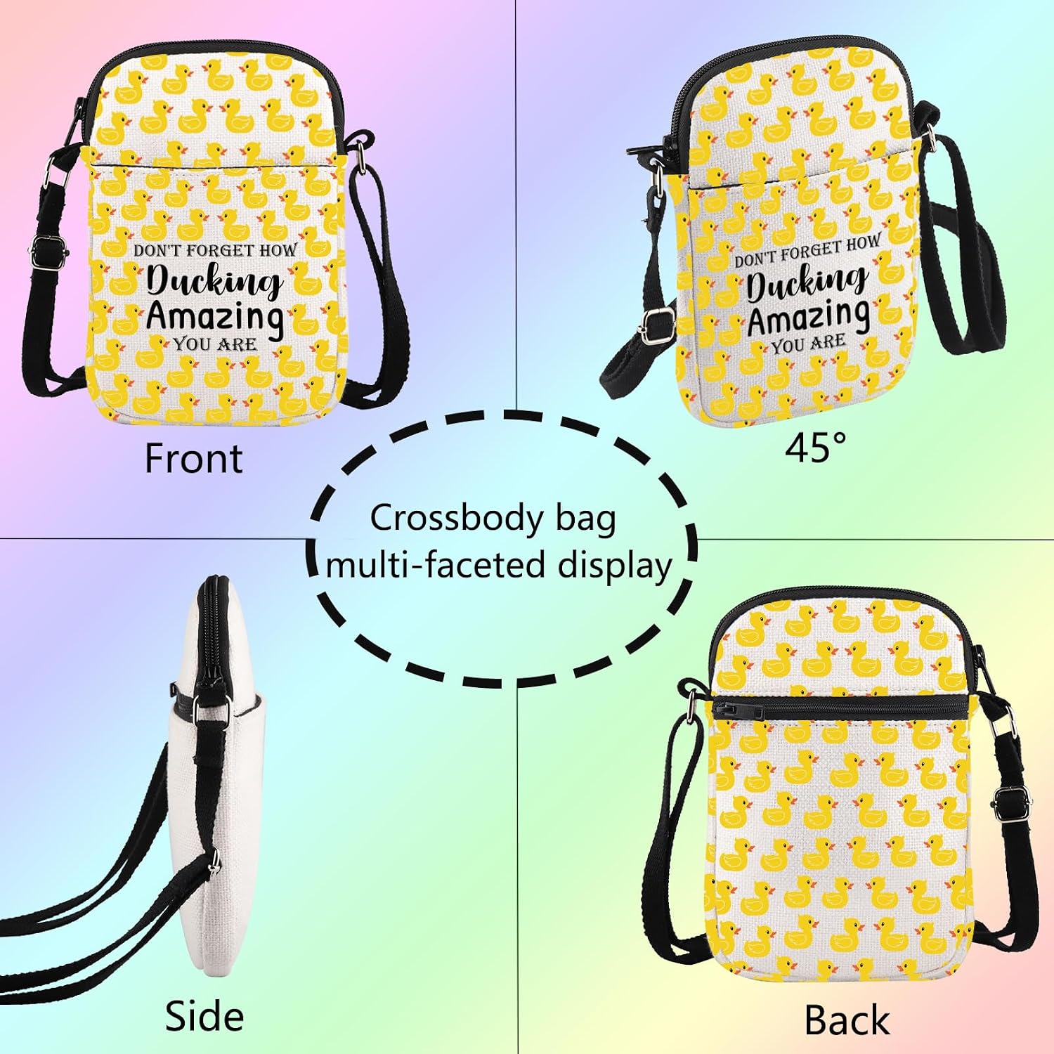 Duck Lover Crossbody Bag Ducking Messenger Bag Duck Theme Inspirational Gift Duck Owner Shoulder Bag