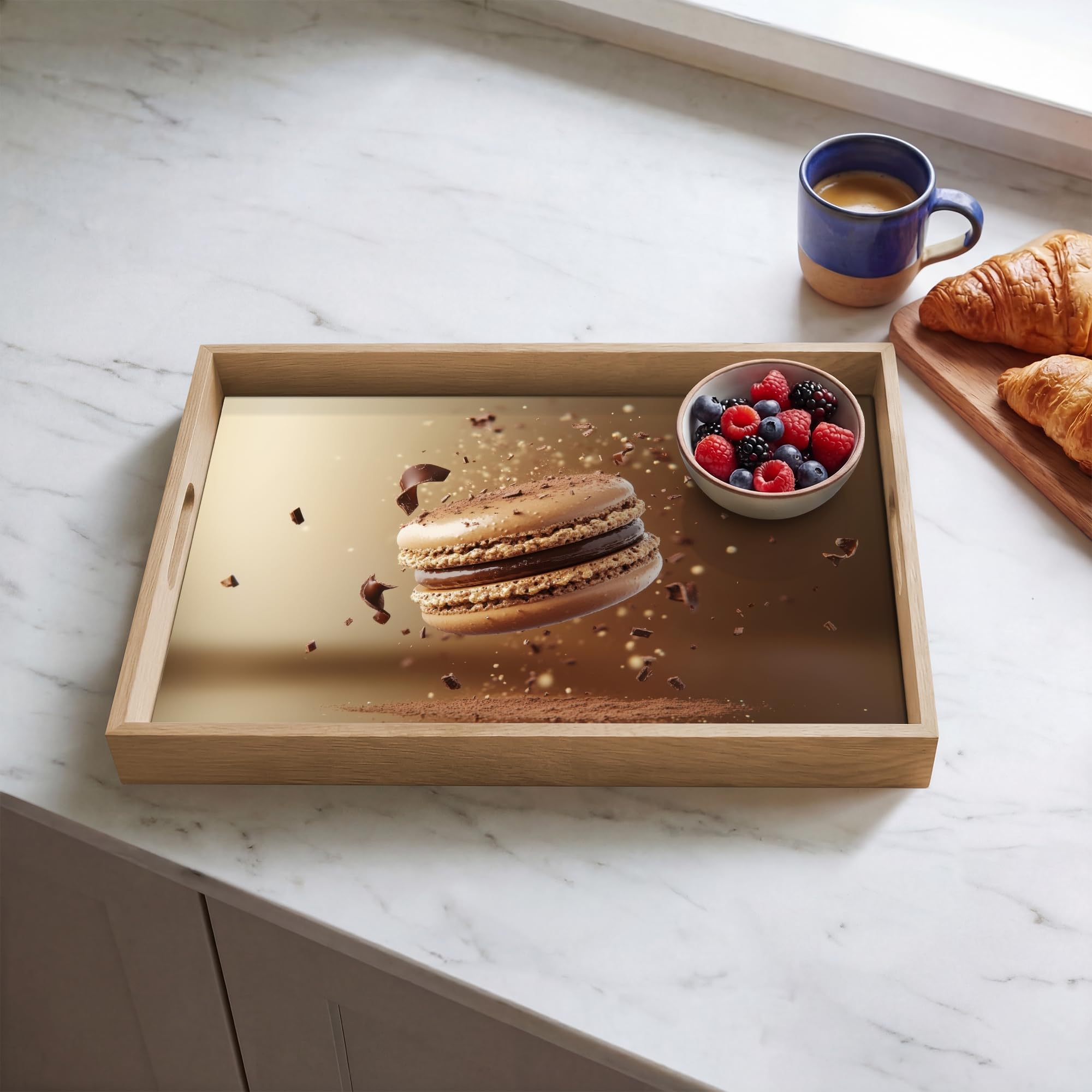 Plateau Plateaux Service Repas Bois Decoratif Table Résistant Aux