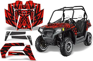 CreatorX Graphics Kit Decals Stickers for Polaris Razor RZR 800 RZR 800S 2011 2012 Graphics Tribal Madness Red