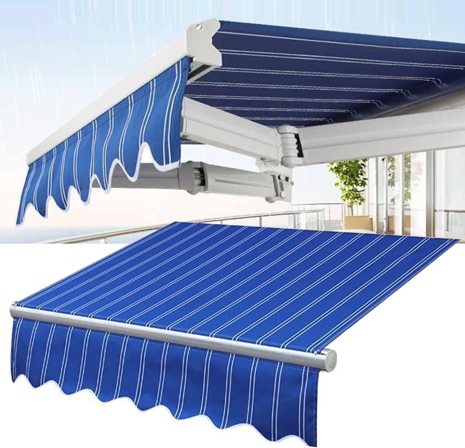 Toldo retráctil de repuesto ELzEy de lona para patio y jardín en tamaño de 5m x 2.5m