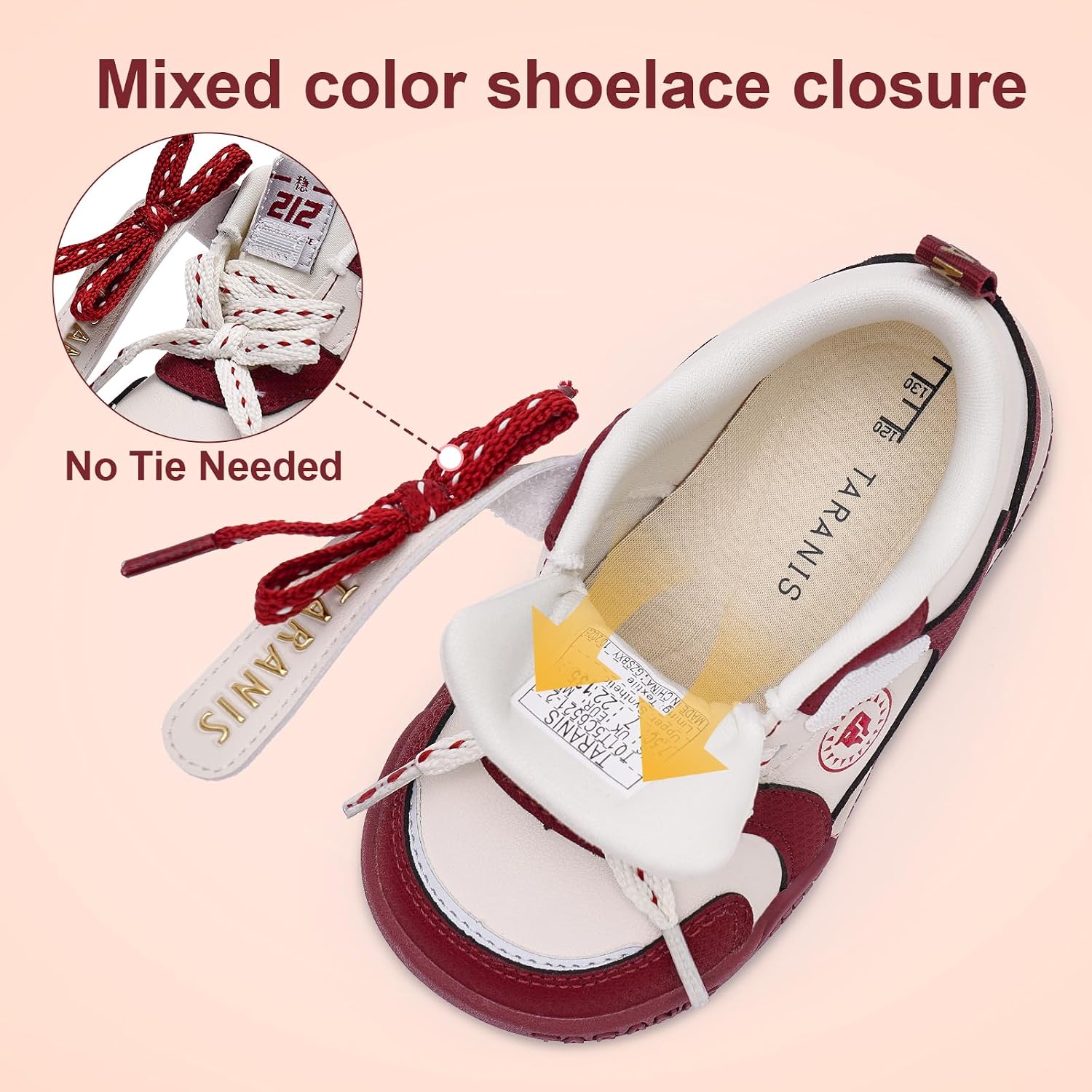 TARANIS Toddler Baby Girls Boys First Walking Shoes with Cute Bows, Wide Toe Box Non-Slip, Size 5.5C-9.5C