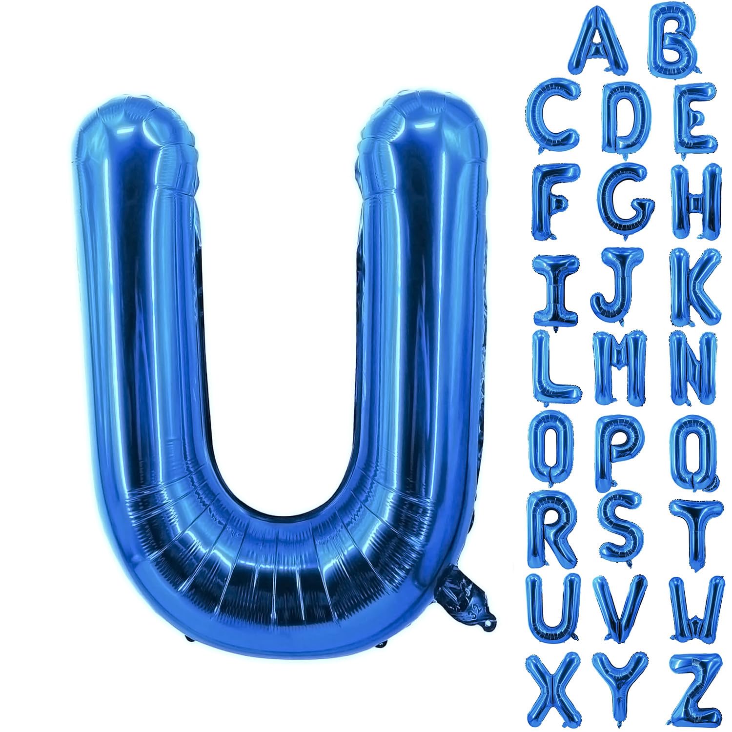 Letter Balloons 40 Inch Blue Giant Alphabet Balloons Letter U