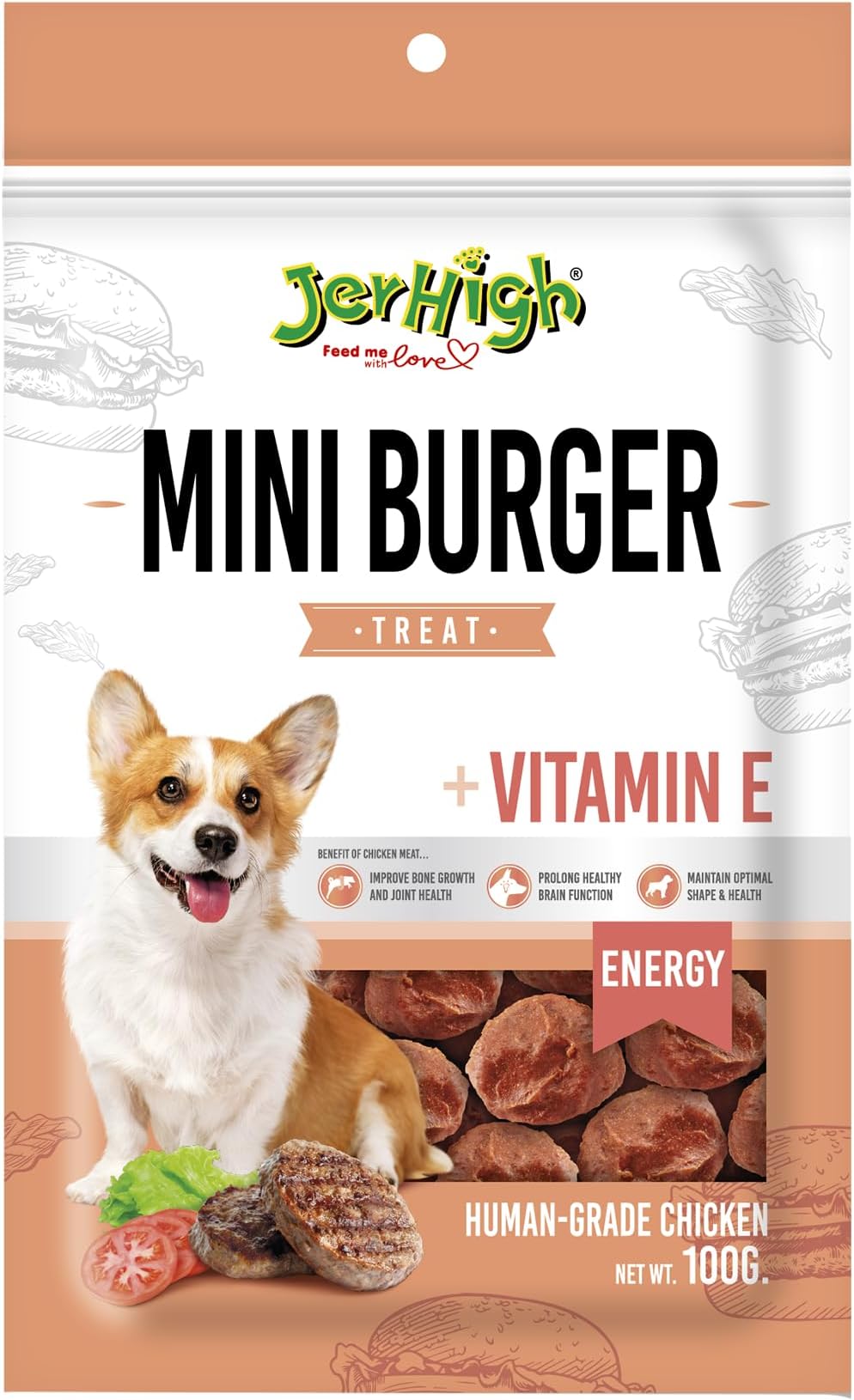 Mini Burger Stick Adult Dog Food, Chicken Flavor 100g