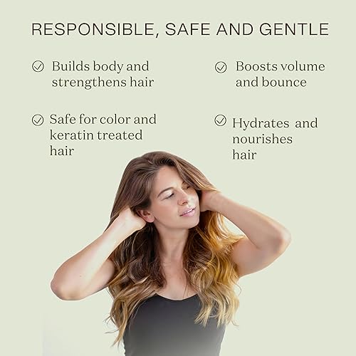 Miniatura 3 de Ingreendients Champú voluminizador vegano no tóxico con ingredientes orgánicos para cabello fino, fortalecimiento de proteínas de cebada y semillas