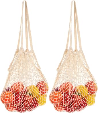 uxcell Reusable Mesh Produce Storage Bag Washable