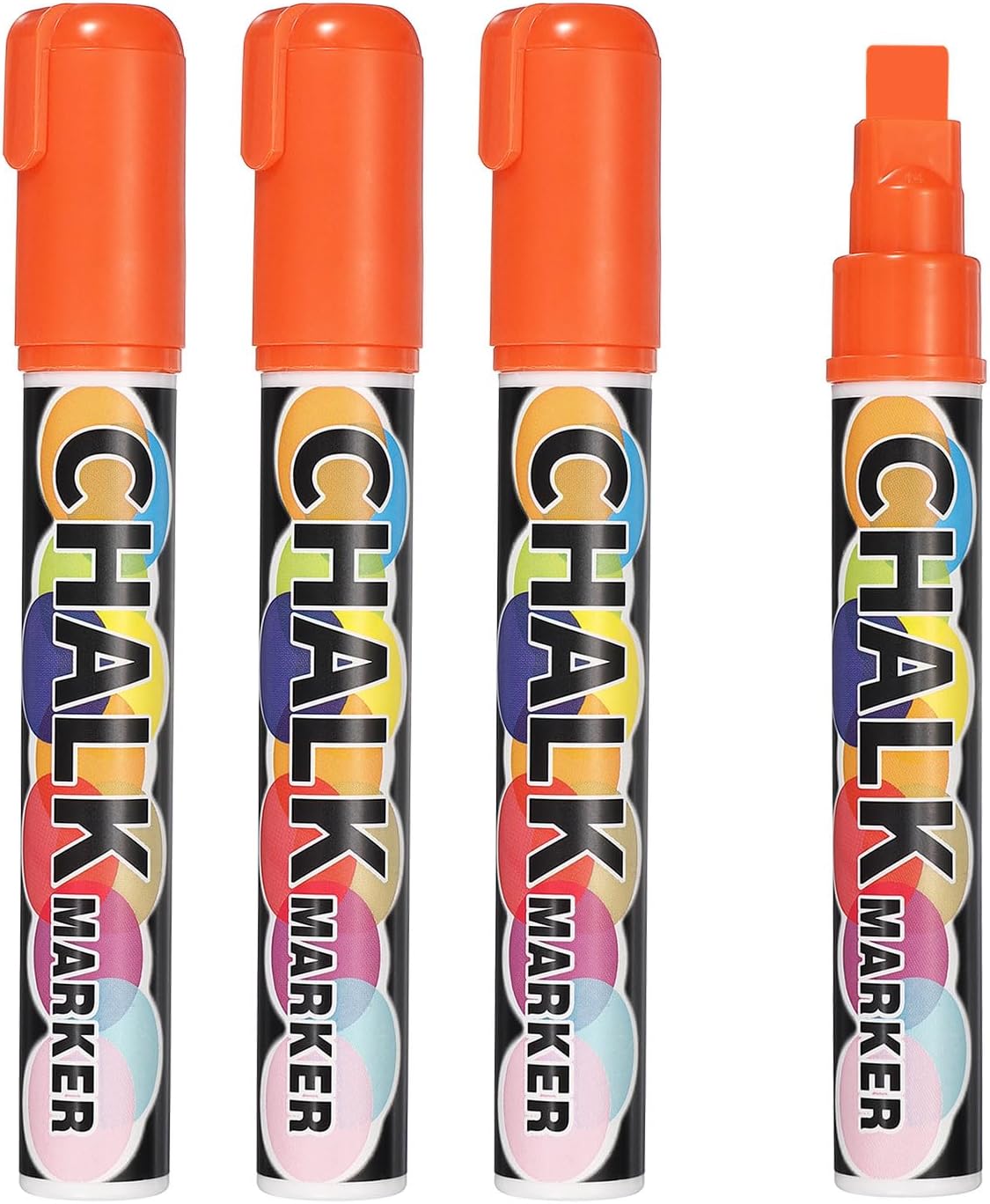 PATIKIL Liquid Chalk Markers 10mm, 4 Pcs Chalkboard Markers, Dry Erase Chalk Pens with Erasable Wide Fine Tip Wet Erase for Chalkboard Windows Blackboard Car Mirror Glass, Black
