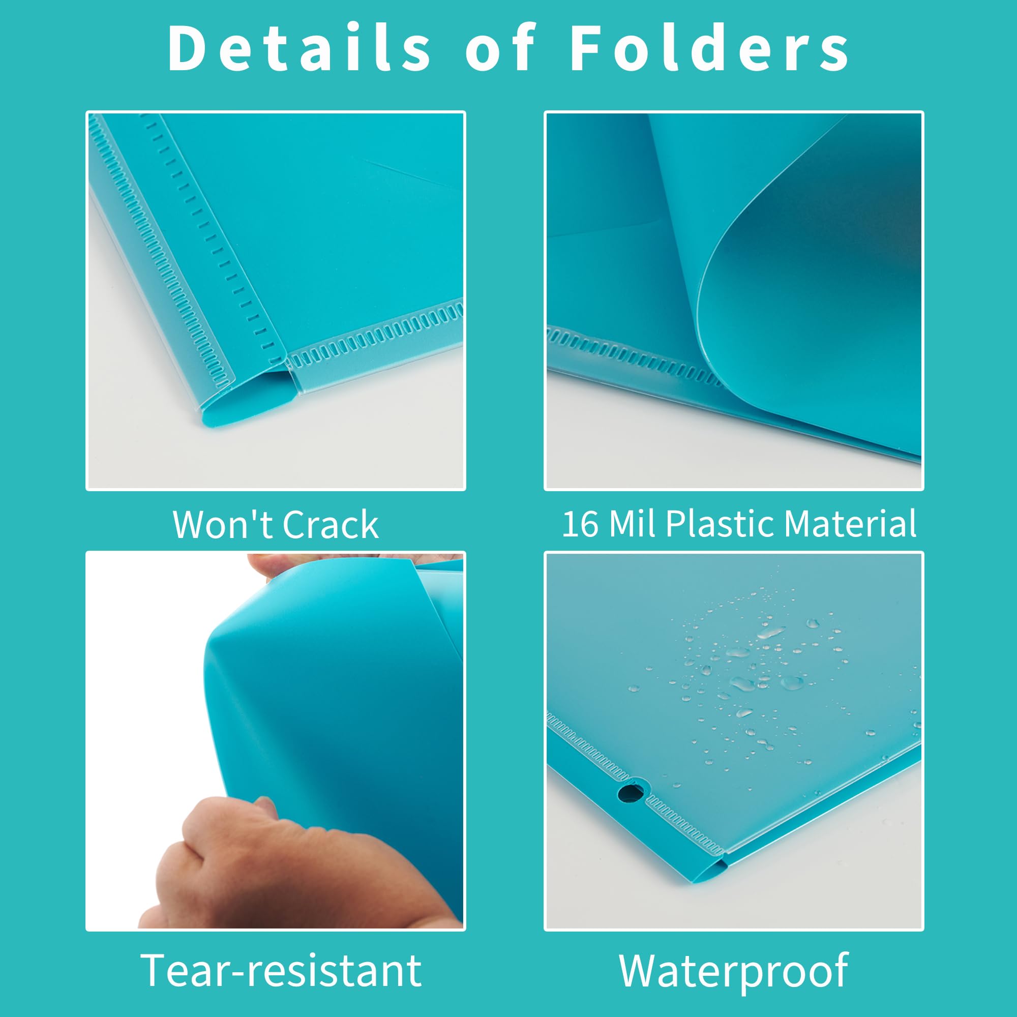 Plastic Folders With Clear Front Pocket 30 Pack Heavy Duty Plastic ...