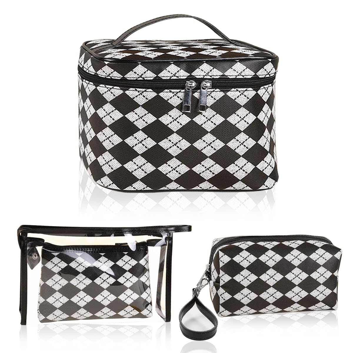 jiffordwind Makeup Bag 4 Pcs Waterproof Cosmetic Bag Set Portable Travel Cosmetic Bag Multifunction Organizer Storage Bag Toiletry Bag forWomen and