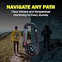 SnowlyPEAK Mini Compass Thermometer Keychain – Clip-On Carabiner for Hiking, Camping, Backpacking, Survival & Scout Gear – Lightweight Outdoor Tool for Quick Direction & Temperature Check gallery image