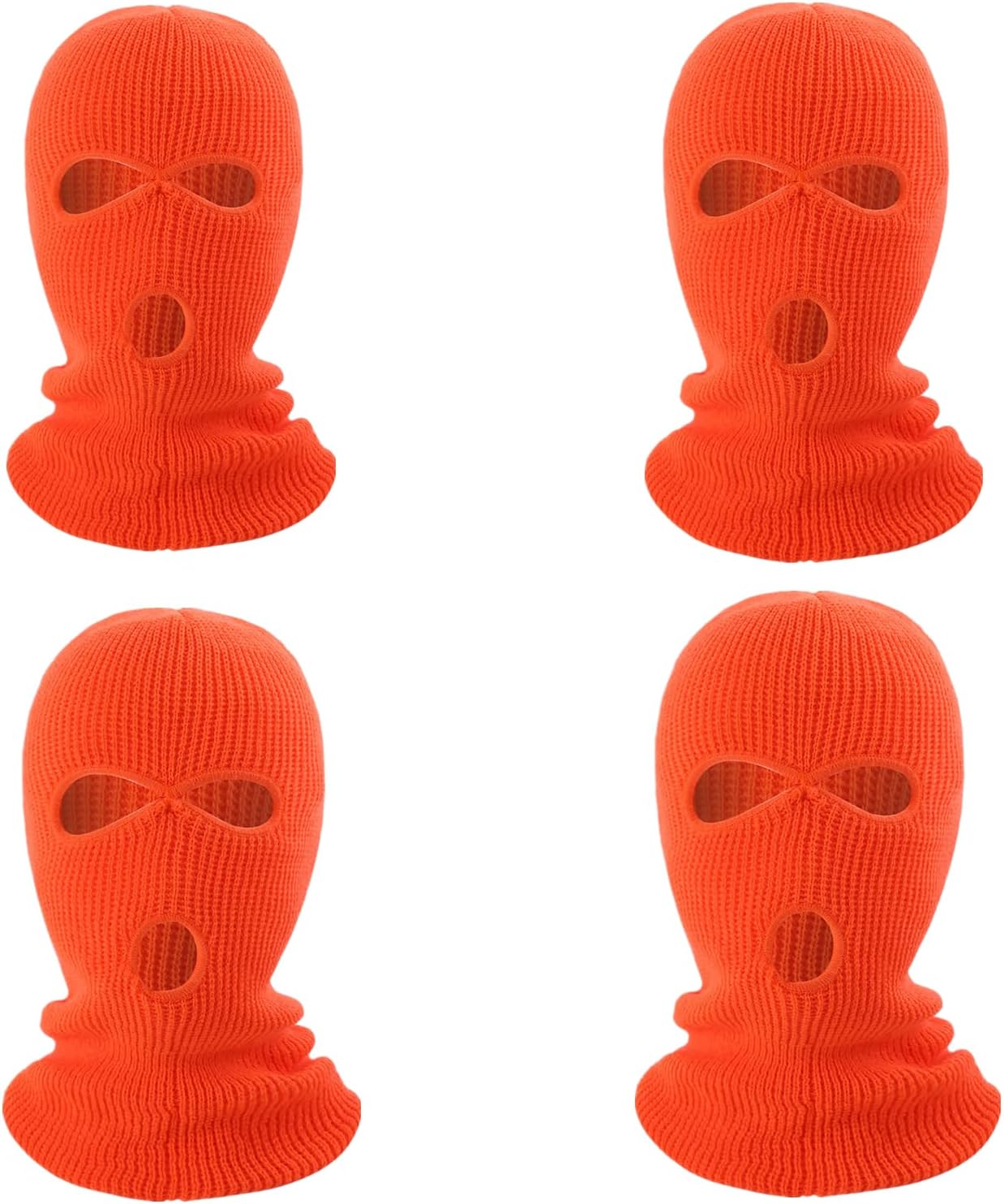 4Pack Halloween Full Face Warm Mask Decor with 3 Hole Breathable Winter Windproof Knitted Balaclava Adults Men Ski Mask